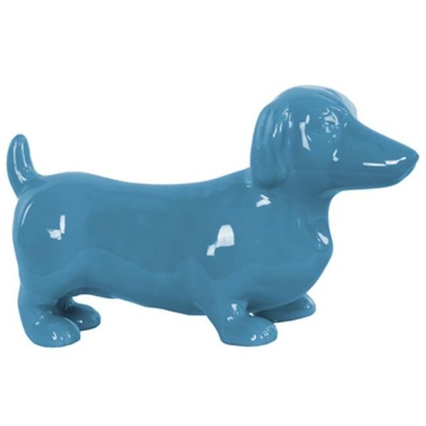 Urban Trends Collection Urban Trends Collection 38450 4.5 x 6.25 x 10.75 in. Ceramic Standing Dachshund Dog Figurine - Gloss Finish; Blue 38450